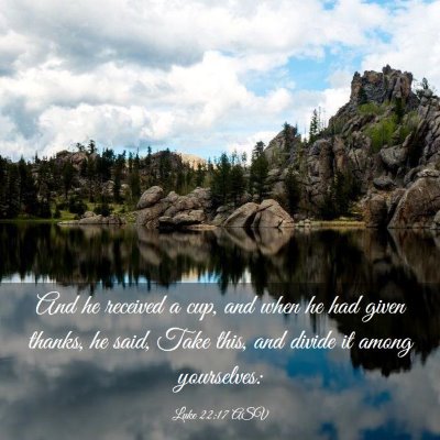 Picture 03 - Luke 22:17 ASV - And he received a cup, and when he had given - Bible Verse Picture