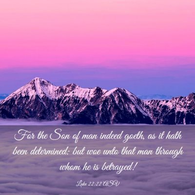 Picture 03 - Luke 22:22 ASV - For the Son of man indeed goeth, as it hath been - Bible Verse Picture