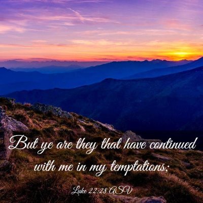 Picture 03 - Luke 22:28 ASV - But ye are they that have continued with me in my - Bible Verse Picture