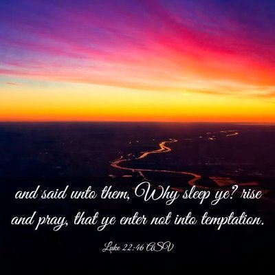 Picture 03 - Luke 22:46 ASV - and said unto them, Why sleep ye? rise and pray, - Bible Verse Picture
