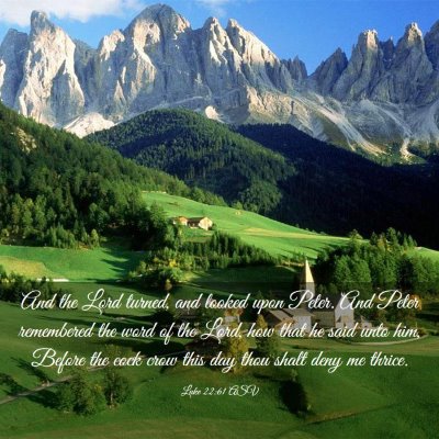 Picture 03 - Luke 22:61 ASV - And the Lord turned, and looked upon Peter. And - Bible Verse Picture