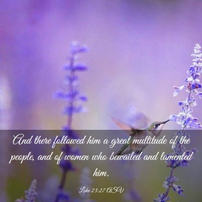 Picture 03 - Luke 23:27 ASV - And there followed him a great multitude of the - Bible Verse Picture