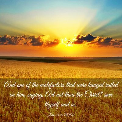 Picture 03 - Luke 23:39 ASV - And one of the malefactors that were hanged - Bible Verse Picture