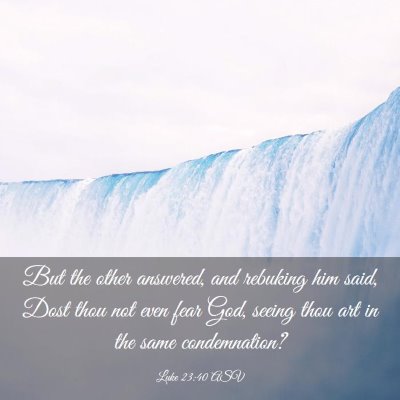 Picture 03 - Luke 23:40 ASV - But the other answered, and rebuking him said, - Bible Verse Picture