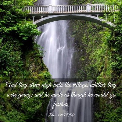 Picture 03 - Luke 24:28 ASV - And they drew nigh unto the village, whither they - Bible Verse Picture