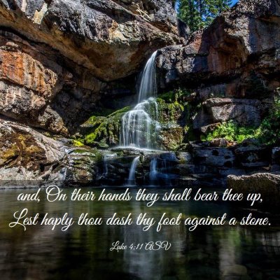 Picture 03 - Luke 4:11 ASV - and, On their hands they shall bear thee up, Lest - Bible Verse Picture