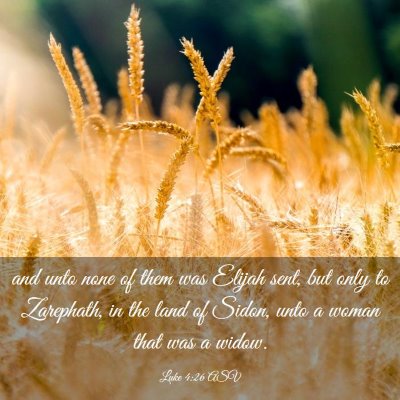 Picture 03 - Luke 4:26 ASV - and unto none of them was Elijah sent, but only - Bible Verse Picture