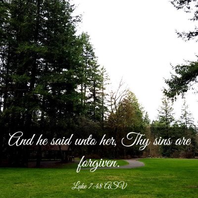 Picture 03 - Luke 7:48 ASV - And he said unto her, Thy sins are - Bible Verse Picture
