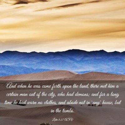 Picture 03 - Luke 8:27 ASV - And when he was come forth upon the land, there - Bible Verse Picture
