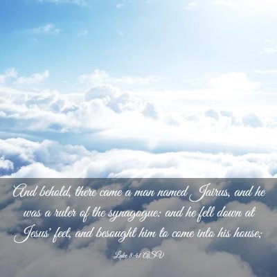 Picture 03 - Luke 8:41 ASV - And behold, there came a man named Jairus, and he - Bible Verse Picture