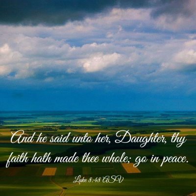 Picture 03 - Luke 8:48 ASV - And he said unto her, Daughter, thy faith hath - Bible Verse Picture