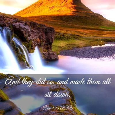 Picture 03 - Luke 9:15 ASV - And they did so, and made them all sit - Bible Verse Picture