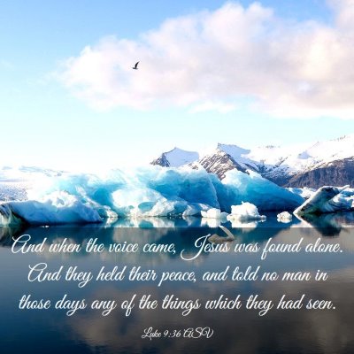 Picture 03 - Luke 9:36 ASV - And when the voice came, Jesus was found alone. - Bible Verse Picture
