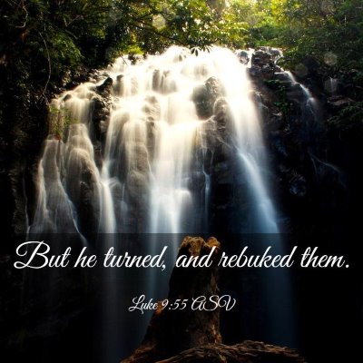 Picture 03 - Luke 9:55 ASV - But he turned, and rebuked - Bible Verse Picture