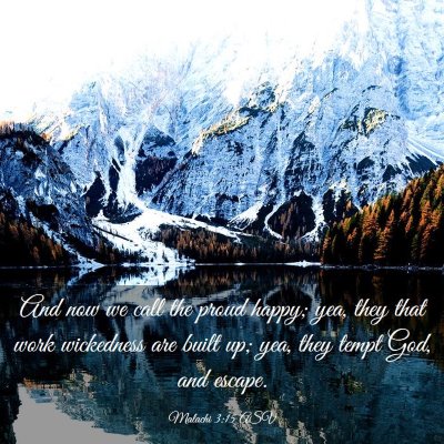 Picture 03 - Malachi 3:15 ASV - And now we call the proud happy; yea, they that - Bible Verse Picture