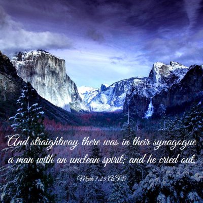 Picture 03 - Mark 1:23 ASV - And straightway there was in their synagogue a - Bible Verse Picture