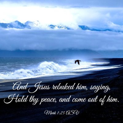Picture 03 - Mark 1:25 ASV - And Jesus rebuked him, saying, Hold thy peace, - Bible Verse Picture