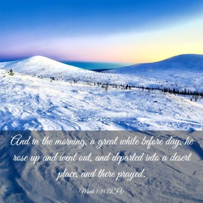 Picture 03 - Mark 1:35 ASV - And in the morning, a great while before day, he - Bible Verse Picture