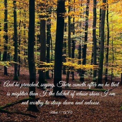 Picture 03 - Mark 1:7 ASV - And he preached, saying, There cometh after me he - Bible Verse Picture