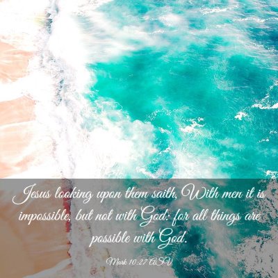 Picture 03 - Mark 10:27 ASV - Jesus looking upon them saith, With men it is - Bible Verse Picture