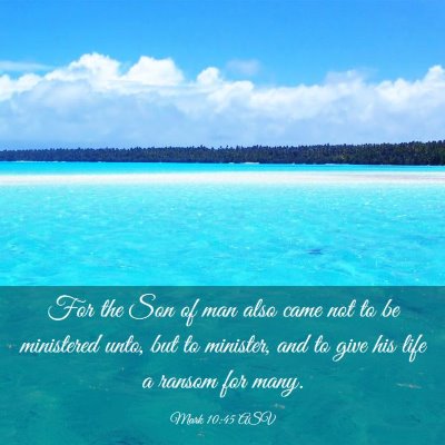 Picture 03 - Mark 10:45 ASV - For the Son of man also came not to be ministered - Bible Verse Picture