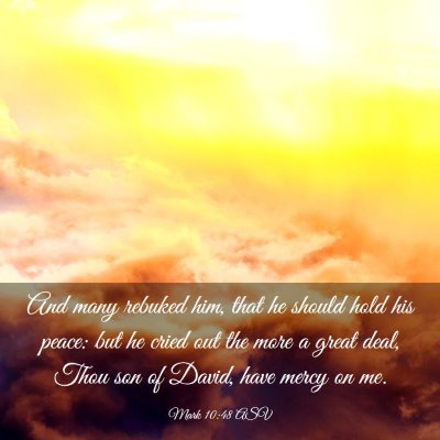 Picture 03 - Mark 10:48 ASV - And many rebuked him, that he should hold his - Bible Verse Picture