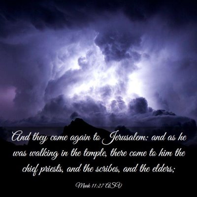 Picture 03 - Mark 11:27 ASV - And they come again to Jerusalem: and as he was - Bible Verse Picture