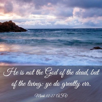 Picture 03 - Mark 12:27 ASV - He is not the God of the dead, but of the living: - Bible Verse Picture