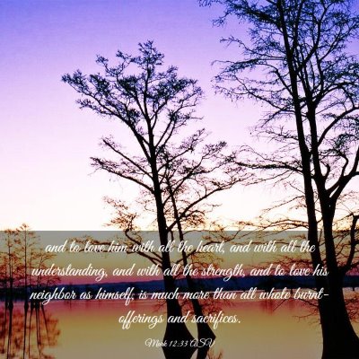 Picture 03 - Mark 12:33 ASV - and to love him with all the heart, and with all - Bible Verse Picture