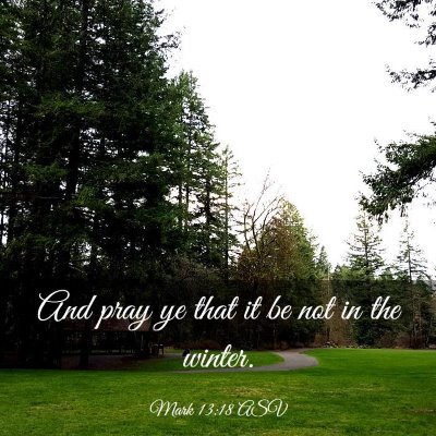 Picture 03 - Mark 13:18 ASV - And pray ye that it be not in the - Bible Verse Picture