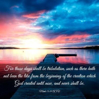 Picture 03 - Mark 13:19 ASV - For those days shall be tribulation, such as - Bible Verse Picture