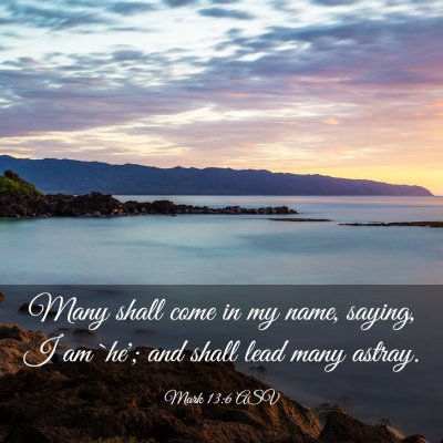 Picture 03 - Mark 13:6 ASV - Many shall come in my name, saying, I am `he'; - Bible Verse Picture