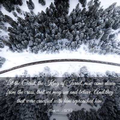 Picture 03 - Mark 15:32 ASV - Let the Christ, the King of Israel, now come down - Bible Verse Picture