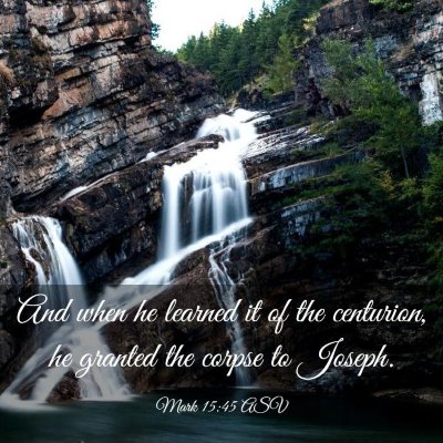 Picture 03 - Mark 15:45 ASV - And when he learned it of the centurion, he - Bible Verse Picture