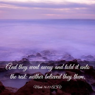 Picture 03 - Mark 16:13 ASV - And they went away and told it unto the rest: - Bible Verse Picture
