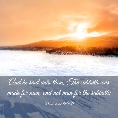 Picture 03 - Mark 2:27 ASV - And he said unto them, The sabbath was made for - Bible Verse Picture