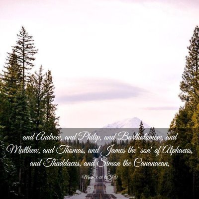Picture 03 - Mark 3:18 ASV - and Andrew, and Philip, and Bartholomew, and - Bible Verse Picture