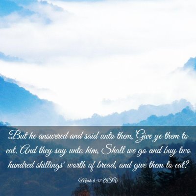 Picture 03 - Mark 6:37 ASV - But he answered and said unto them, Give ye them - Bible Verse Picture