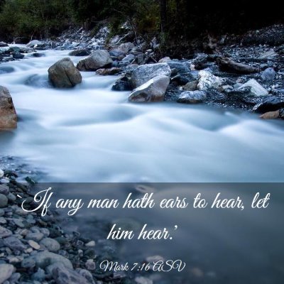 Picture 03 - Mark 7:16 ASV - `If any man hath ears to hear, let him - Bible Verse Picture