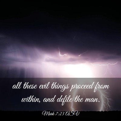 Picture 03 - Mark 7:23 ASV - all these evil things proceed from within, and - Bible Verse Picture
