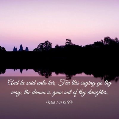 Picture 03 - Mark 7:29 ASV - And he said unto her, For this saying go thy way; - Bible Verse Picture