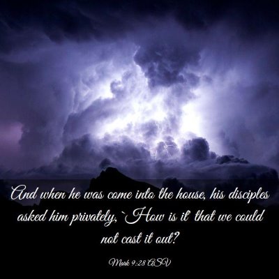 Picture 03 - Mark 9:28 ASV - And when he was come into the house, his - Bible Verse Picture