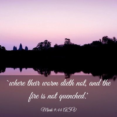 Picture 03 - Mark 9:44 ASV - `where their worm dieth not, and the fire is not - Bible Verse Picture