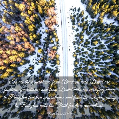 Picture 03 - Matthew 1:17 ASV - So all the generations from Abraham unto David - Bible Verse Picture