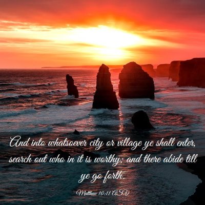Picture 03 - Matthew 10:11 ASV - And into whatsoever city or village ye shall - Bible Verse Picture