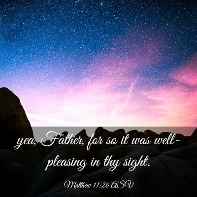 Picture 03 - Matthew 11:26 ASV - yea, Father, for so it was well-pleasing in thy - Bible Verse Picture