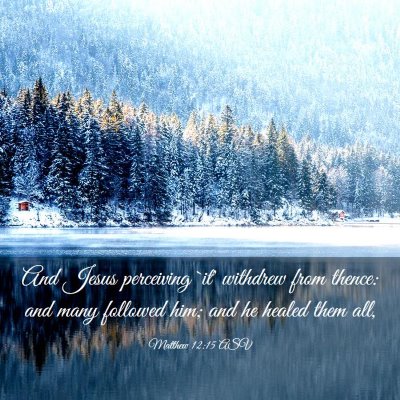 Picture 03 - Matthew 12:15 ASV - And Jesus perceiving `it' withdrew from thence: - Bible Verse Picture
