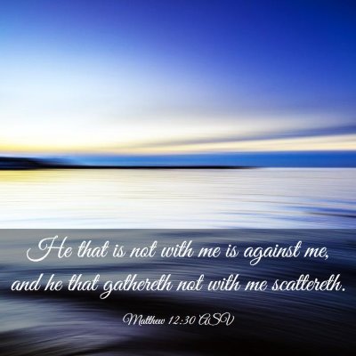 Picture 03 - Matthew 12:30 ASV - He that is not with me is against me, and he that - Bible Verse Picture