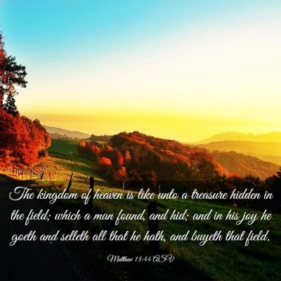 Picture 03 - Matthew 13:44 ASV - The kingdom of heaven is like unto a treasure - Bible Verse Picture