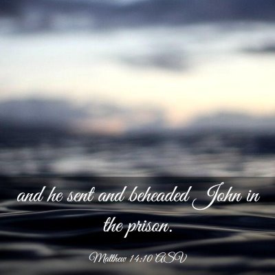 Picture 03 - Matthew 14:10 ASV - and he sent and beheaded John in the - Bible Verse Picture